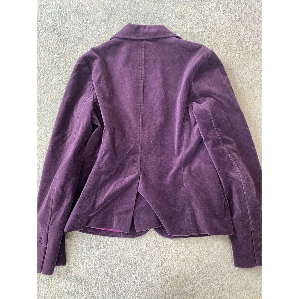 Vintage Y2K Gap Velvet Satin Blazer Womens Size 6 Velour Jacket Hong Kong 90s